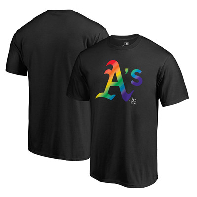 Men's Oakland Athletics Fanatics Branded Pride Black T-Shirt