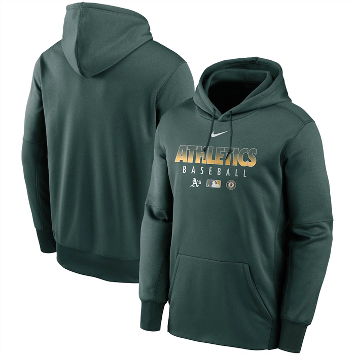 Men's Oakland Athletics Green 2022 Therma Performance Pullover Hoodie Men's Oakland Athletics Green 2022 Therma Performance Pullover Hoodie