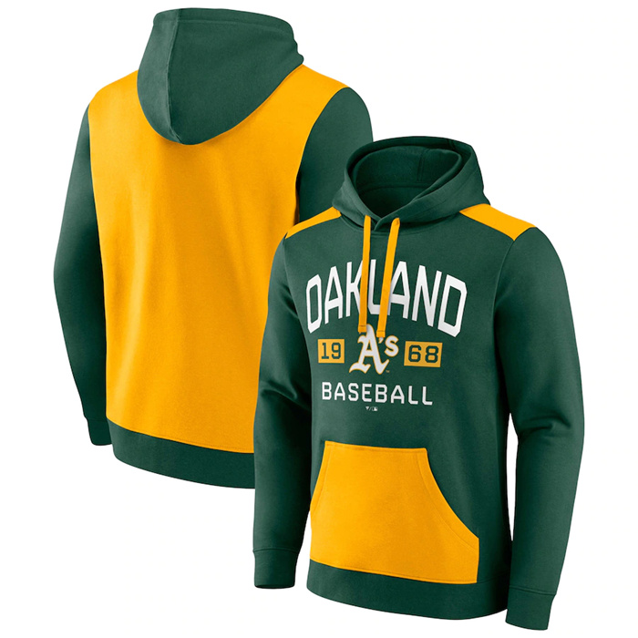 Men's Oakland Athletics Green Gold Chip In Pullover Hoodie Men's Oakland Athletics Green Gold Chip In Pullover Hoodie