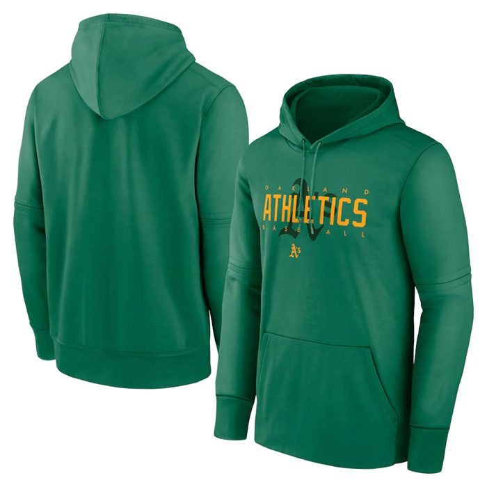 Men's Oakland Athletics Green Pregame Performance Pullover Hoodie Men's Oakland Athletics Green Pregame Performance Pullover Hoodie