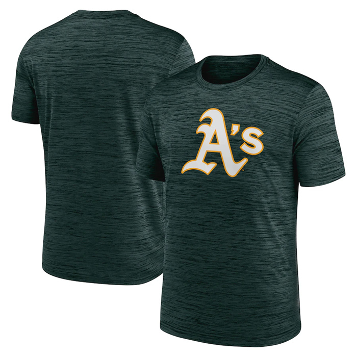 Men's Oakland Athletics Green Team Logo Velocity Performance T-Shirt Men's Oakland Athletics Green Team Logo Velocity Performance T-Shirt