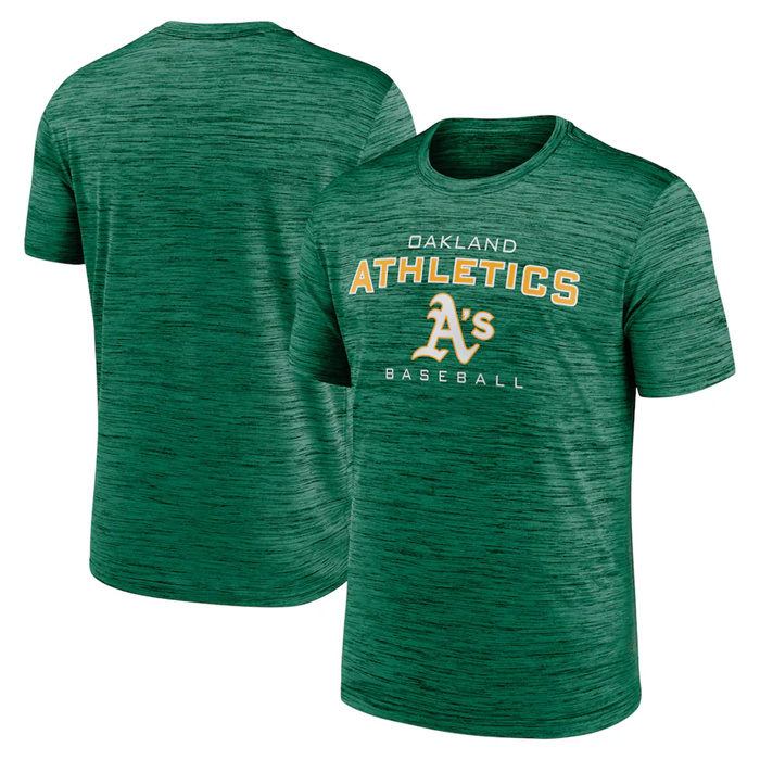 Men's Oakland Athletics Green Velocity Practice Performance T-Shirt Men's Oakland Athletics Green Velocity Practice Performance T-Shirt