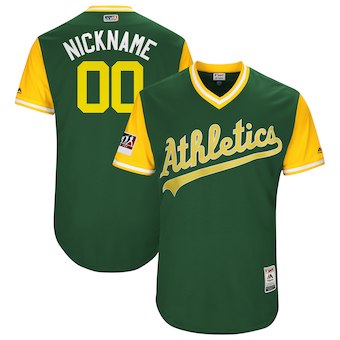 Men's Oakland Athletics Majestic Green 2018 Players' Weekend Authentic Flex Base Custom Jersey Men's Oakland Athletics Majestic Green 2018 Players' Weekend Authentic Flex Base Custom Jersey