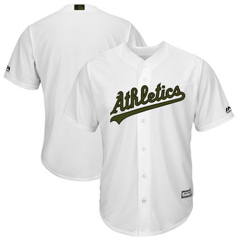 Men's Oakland Athletics Majestic White 2018 Memorial Day Cool Base Team Custom Jersey Men's Oakland Athletics Majestic White 2018 Memorial Day Cool Base Team Custom Jersey