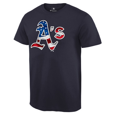 Men's Oakland Athletics Navy Banner Wave T-Shirt