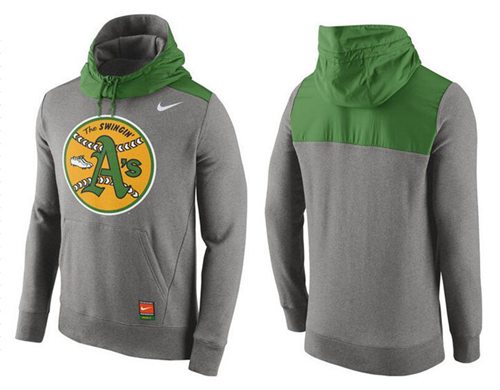 Men's Oakland Athletics Nike Gray Cooperstown Collection Hybrid Pullover Hoodie Men's Oakland Athletics Nike Gray Cooperstown Collection Hybrid Pullover Hoodie