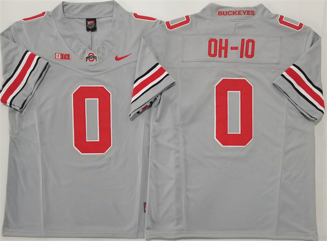 Men's Ohio State Buckeyes #0 OH-IO Grey 2025 F.U.S.E. Limited Stitched Jersey