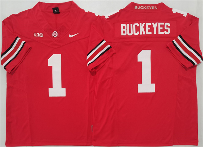 Men's Ohio State Buckeyes #1 Buckeyes Red 2025 F.U.S.E. Limited Stitched Jersey Men's Ohio State Buckeyes #1 Buckeyes Red 2025 F.U.S.E. Limited Stitched Jersey