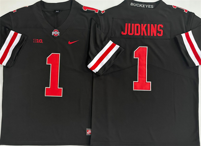 Men's Ohio State Buckeyes #1 Quinshon Judkins Black Limited Stitched Jersey