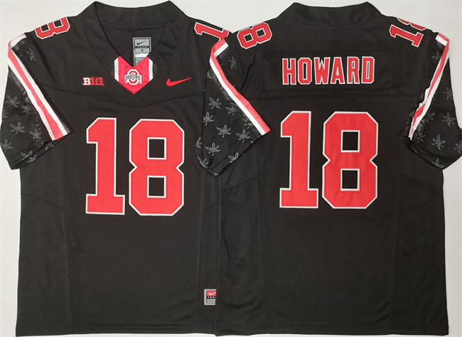 Men's Ohio State Buckeyes #18 Will Howard Black 2025 F.U.S.E. Limited Stitched Jersey Men's Ohio State Buckeyes #18 Will Howard Black 2025 F.U.S.E. Limited Stitched Jersey