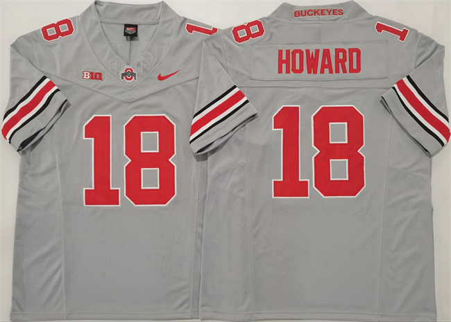 Men's Ohio State Buckeyes #18 Will Howard Grey 2025 F.U.S.E. Limited Stitched Jersey Men's Ohio State Buckeyes #18 Will Howard Grey 2025 F.U.S.E. Limited Stitched Jersey