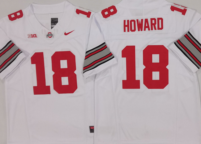 Men's Ohio State Buckeyes #18 Will Howard White 2025 F.U.S.E. Limited Stitched Jersey Men's Ohio State Buckeyes #18 Will Howard White 2025 F.U.S.E. Limited Stitched Jersey