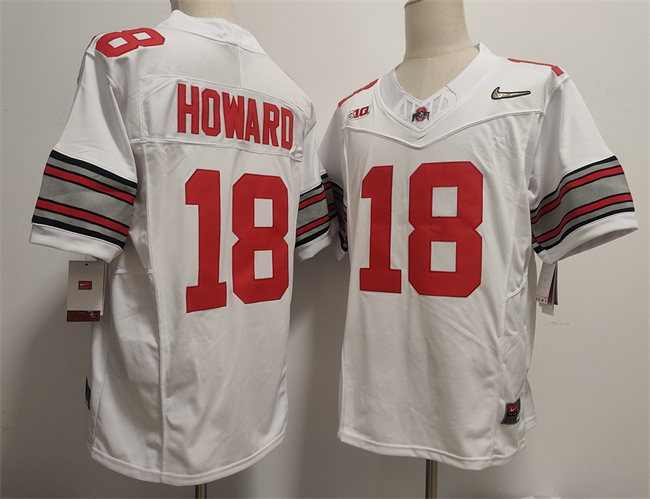 Men's Ohio State Buckeyes #18 Will Howard White F.U.S.E. Limited Stitched Jersey Men's Ohio State Buckeyes #18 Will Howard White F.U.S.E. Limited Stitched Jersey