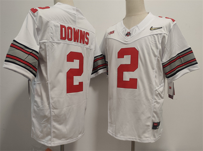 Men's Ohio State Buckeyes #2 Caleb Downs White F.U.S.E. Limited Stitched Jersey Men's Ohio State Buckeyes #2 Caleb Downs White F.U.S.E. Limited Stitched Jersey