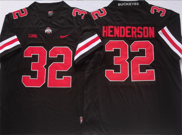 Men's Ohio State Buckeyes #32 HENDERSON Black Stitched Jerseys