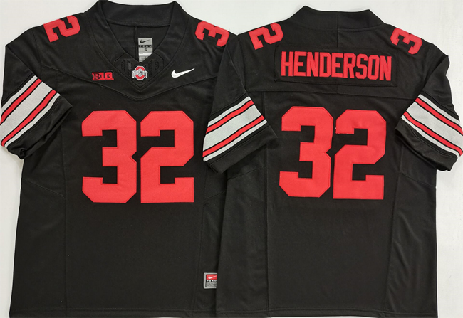 Men's Ohio State Buckeyes #32 TreVeyon Henderson Black 2025 F.U.S.E. Limited Stitched Jersey Men's Ohio State Buckeyes #32 TreVeyon Henderson Black 2025 F.U.S.E. Limited Stitched Jersey