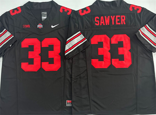 Men's Ohio State Buckeyes #33 Jack Sawyer Black 2025 F.U.S.E. Limited Stitched Jersey Men's Ohio State Buckeyes #33 Jack Sawyer Black 2025 F.U.S.E. Limited Stitched Jersey