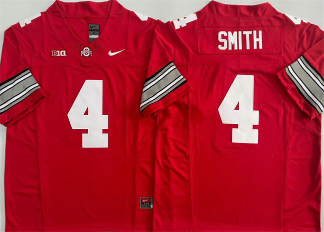 Men's Ohio State Buckeyes #4 Jeremiah Smith Red 2025 F.U.S.E. Limited Stitched Jersey Men's Ohio State Buckeyes #4 Jeremiah Smith Red 2025 F.U.S.E. Limited Stitched Jersey