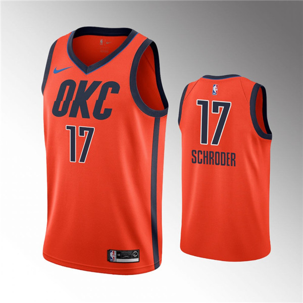 Men's Oklahoma City Thunder #17 Dennis Schroder Orange Stitched Basketball Jersey Men's Oklahoma City Thunder #17 Dennis Schroder Orange Stitched Basketball Jersey