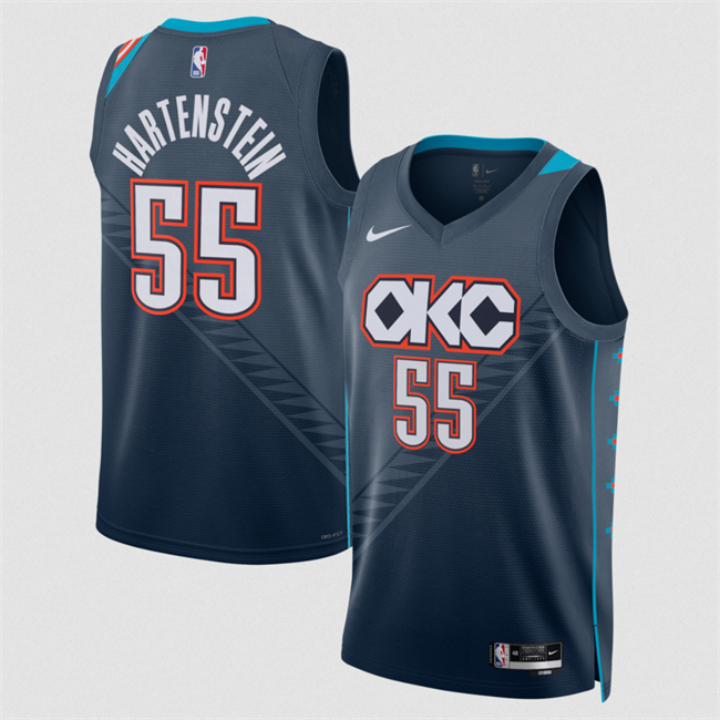Men's Oklahoma City Thunder #55 Isaiah Hartenstein Navy 2025 26 City Edition Stitched Basketball Jersey Men's Oklahoma City Thunder #55 Isaiah Hartenstein Navy 2025 26 City Edition Stitched Basketball Jersey