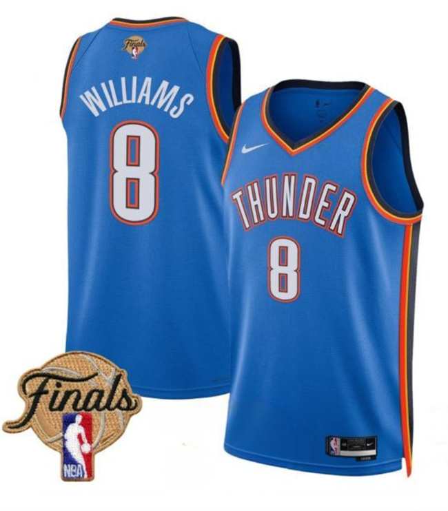Men's Oklahoma City Thunder #8 Jalen Williams Blue 2025 Finals Icon Edition Stitched Basketball Jersey