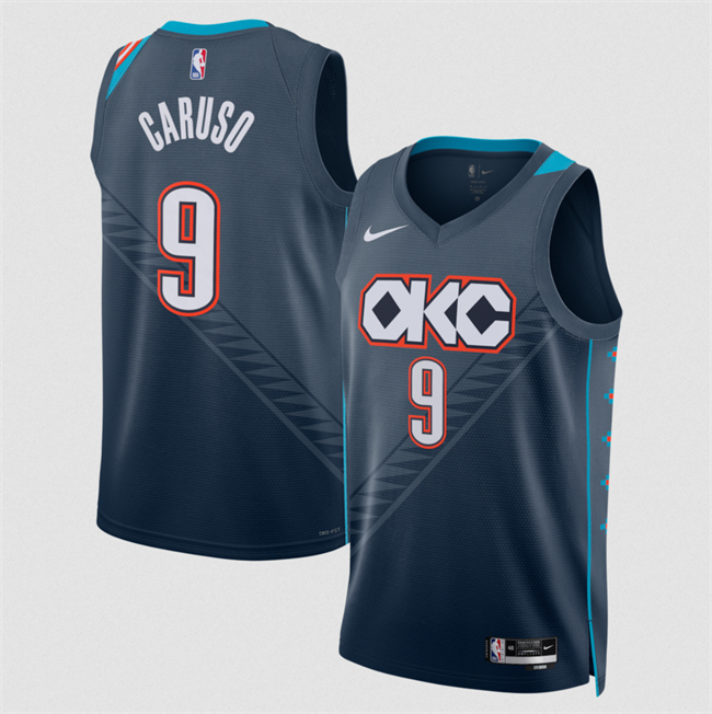 Men's Oklahoma City Thunder #9 Alex Caruso Navy 2025 26 City Edition Stitched Basketball Jersey Men's Oklahoma City Thunder #9 Alex Caruso Navy 2025 26 City Edition Stitched Basketball Jersey