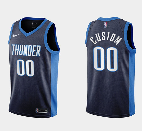 Men's Oklahoma City Thunder Active Player Custom Navy Stitched Basketball Jersey Men's Oklahoma City Thunder Active Player Custom Navy Stitched Basketball Jersey