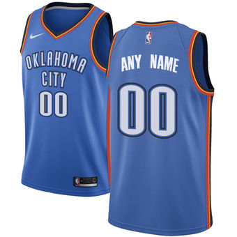 Men's Oklahoma City Thunder Blue Custom Jersey Men's Oklahoma City Thunder Blue Custom Jersey