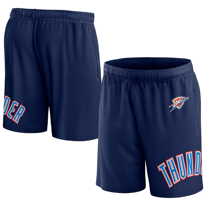 Men's Oklahoma City Thunder Navy Free Throw Mesh Shorts Men's Oklahoma City Thunder Navy Free Throw Mesh Shorts
