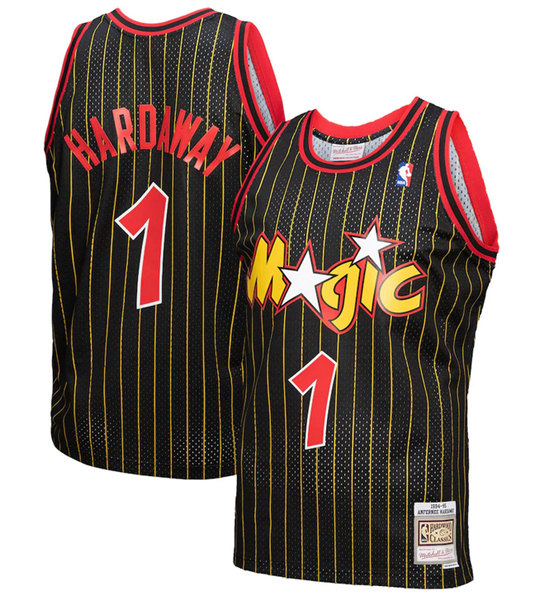Men's Orlando Magic #1 Penny Hardaway Black 1994-95 Hardwood Classics Reload 3.0 Swingman Stitched Jersey Men's Orlando Magic #1 Penny Hardaway Black 1994-95 Hardwood Classics Reload 3.0 Swingman Stitched Jersey