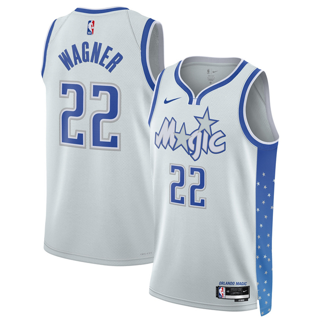 Men's Orlando Magic #22 Franz Wagner Silver 2025 26 City Edition Stitched Basketball Jersey Men's Orlando Magic #22 Franz Wagner Silver 2025 26 City Edition Stitched Basketball Jersey