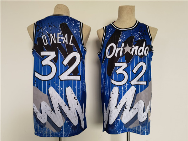 Men's Orlando Magic #32 Shaquille O'Neal Blue Throwback Basketball Jersey