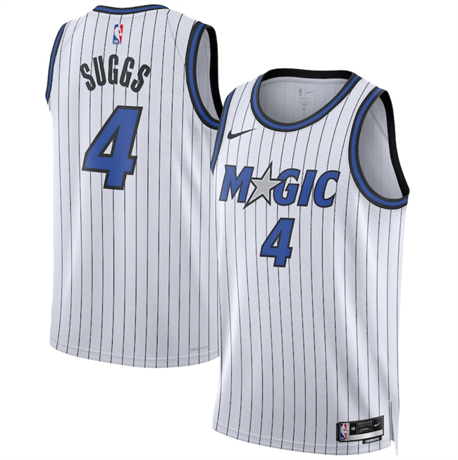 Men's Orlando Magic #4 Jalen Suggs White 2025 Association Edition Stitched Basketball Jersey Men's Orlando Magic #4 Jalen Suggs White 2025 Association Edition Stitched Basketball Jersey