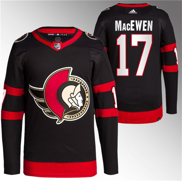 Men's Ottawa Senators #17 Zack MacEwen Black Premier Breakaway Stitched Jersey Men's Ottawa Senators #17 Zack MacEwen Black Premier Breakaway Stitched Jersey