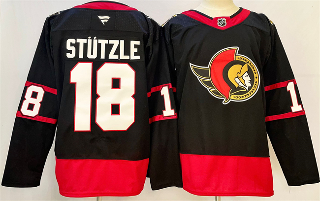 Men's Ottawa Senators #18 Tim Stützle Black 2024-25 Home Stitched Hockey Jersey Men's Ottawa Senators #18 Tim Stützle Black 2024-25 Home Stitched Hockey Jersey