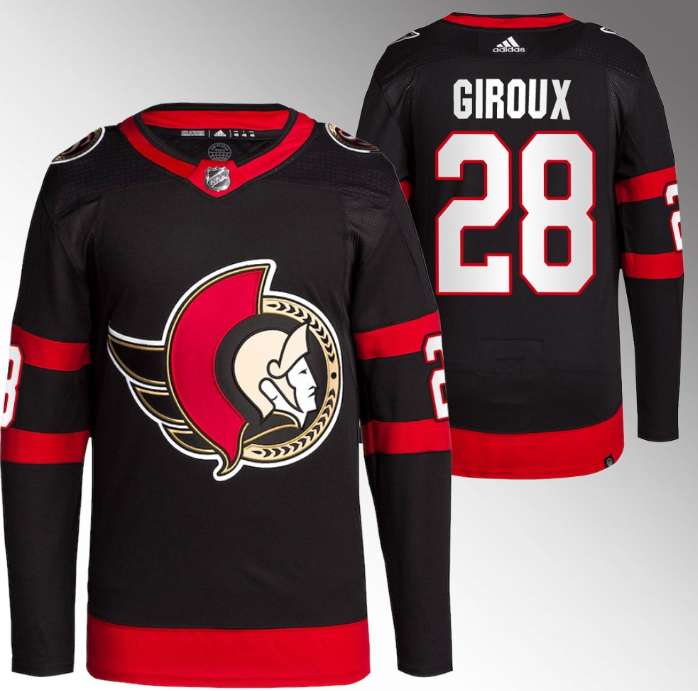 Men's Ottawa Senators #28 Claude Giroux 2021 Black Stitched Home Jersey Men's Ottawa Senators #28 Claude Giroux 2021 Black Stitched Home Jersey