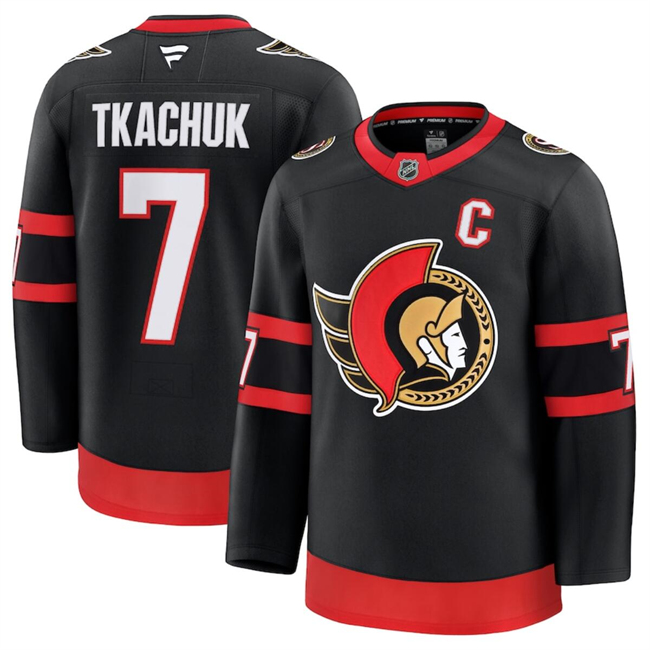 Men's Ottawa Senators #7 Brady Tkachuk Black 2024-25 Home Stitched Hockey Jersey Men's Ottawa Senators #7 Brady Tkachuk Black 2024-25 Home Stitched Hockey Jersey