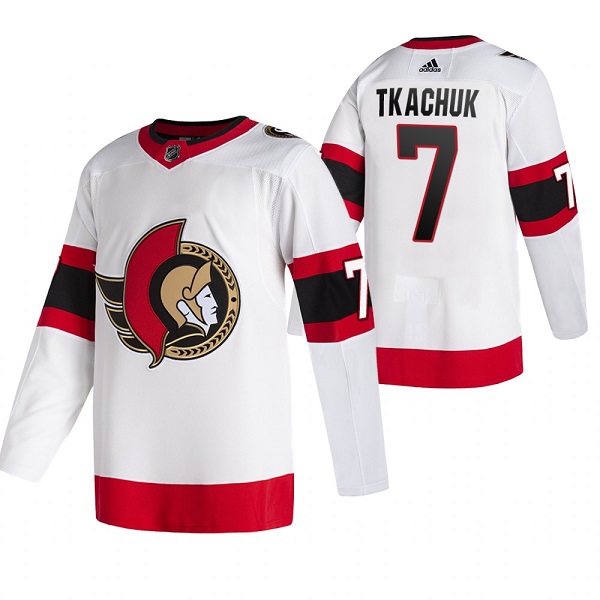 Men's Ottawa Senators #7 Brady Tkachuk White Stitched Jersey Men's Ottawa Senators #7 Brady Tkachuk White Stitched Jersey