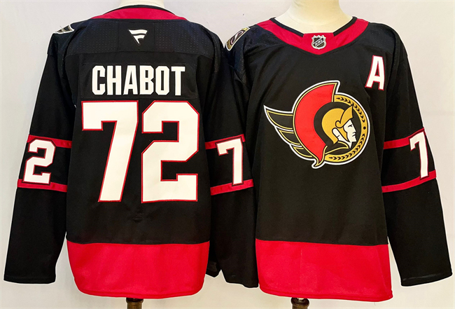 Men's Ottawa Senators #72 Thomas Chabot Black 2024-25 With C Patch Home Stitched Jersey Men's Ottawa Senators #72 Thomas Chabot Black 2024-25 With C Patch Home Stitched Jersey