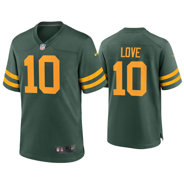 Men's Packers #10 Jordan Love Alternate Limited Green Jersey Men's Packers #10 Jordan Love Alternate Limited Green Jersey