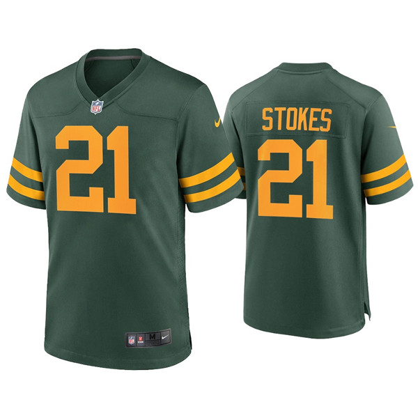 Men's Packers #21 Eric Stokes Alternate Limited Green Jersey Men's Packers #21 Eric Stokes Alternate Limited Green Jersey