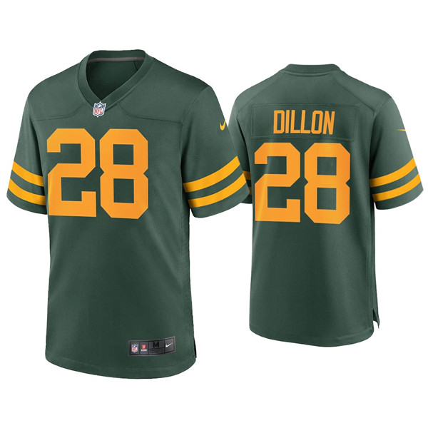 Men's Packers #28 A.J. Dillon Alternate Limited Green Jersey Men's Packers #28 A.J. Dillon Alternate Limited Green Jersey