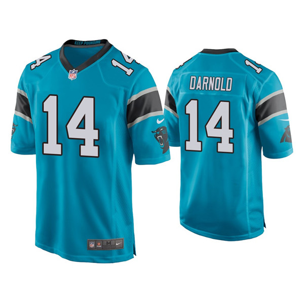 Men's Panthers #14 Sam Darnold Vapor Limited Blue Jersey Men's Panthers #14 Sam Darnold Vapor Limited Blue Jersey