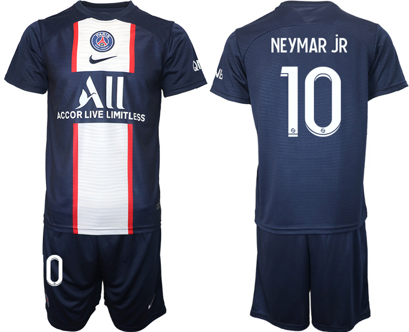 Men's Paris Saint-Germain #10 Neymar Jr 2023 Navy Home Soccer Jersey Suit 1 Men's Paris Saint-Germain #10 Neymar Jr 2023 Navy Home Soccer Jersey Suit 1