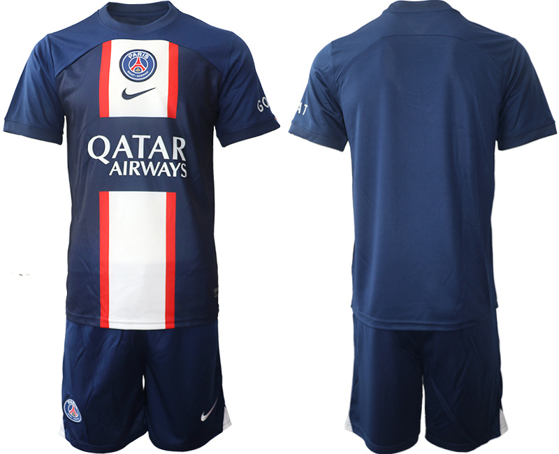 Men's Paris Saint-Germain Blank 2023 Navy Home Soccer Jersey Suit Men's Paris Saint-Germain Blank 2023 Navy Home Soccer Jersey Suit