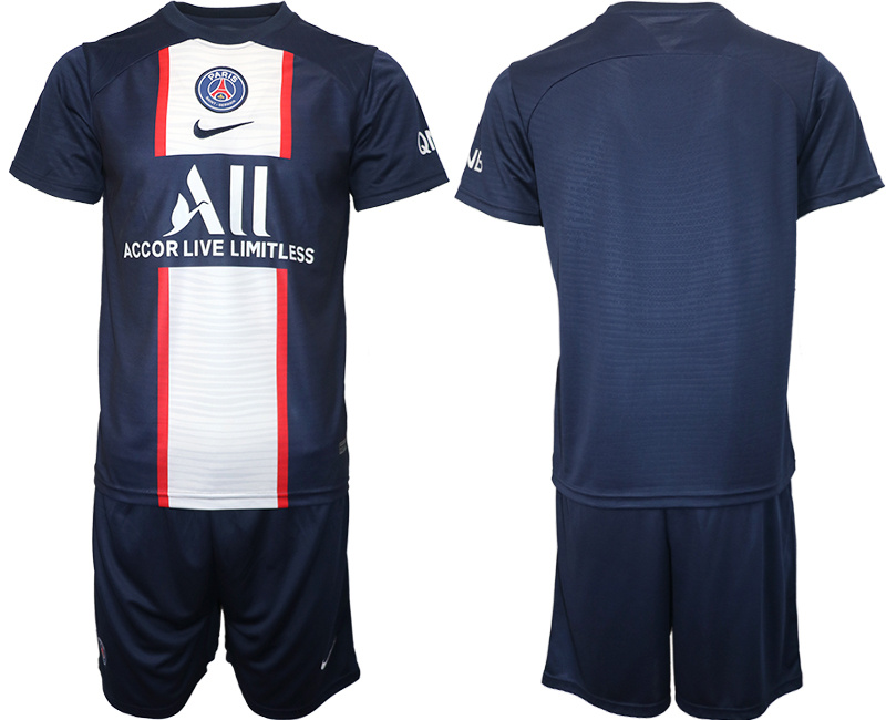 Men's Paris Saint-Germain Blank 2023 Navy Home Soccer Jersey Suit 1 Men's Paris Saint-Germain Blank 2023 Navy Home Soccer Jersey Suit 1