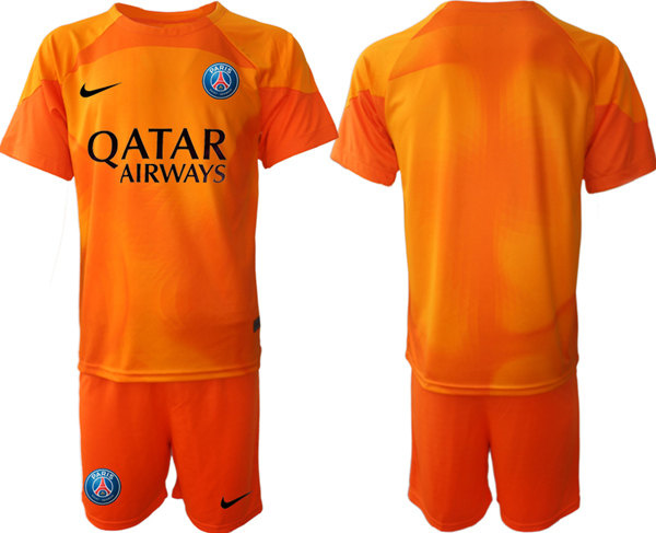 Men's Paris Saint-Germain Custom 2023 Orange Soccer Jersey Suit Men's Paris Saint-Germain Custom 2023 Orange Soccer Jersey Suit