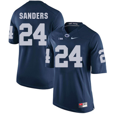 Men's Penn State Nittany Lions #24 Miles Sanders NCAA Navy Blue Stitched  Jersey