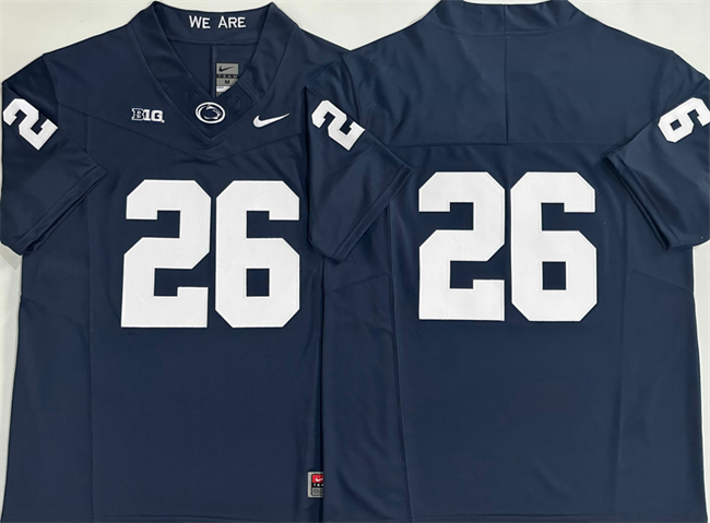Men's Penn State Nittany Lions #26 Saquon Barkley Navy 2024 F.U.S.E. No Name Stitched Jersey Men's Penn State Nittany Lions #26 Saquon Barkley Navy 2024 F.U.S.E. No Name Stitched Jersey