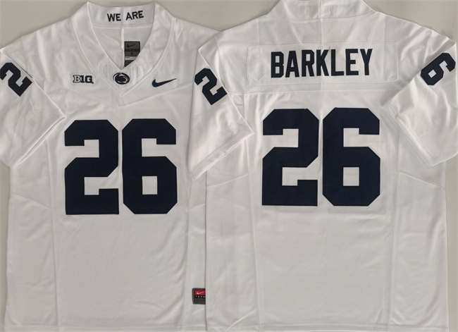 Men's Penn State Nittany Lions #26 Saquon Barkley White 2024 F.U.S.E. Stitched Jersey Men's Penn State Nittany Lions #26 Saquon Barkley White 2024 F.U.S.E. Stitched Jersey